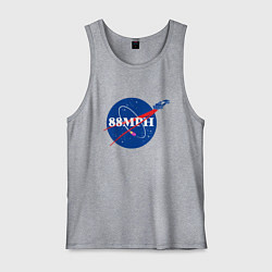 Майка мужская хлопок NASA Delorean 88 mph, цвет: меланж