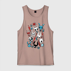 Майка мужская хлопок Hollow Knight, цвет: пыльно-розовый