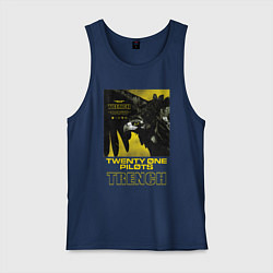 Майка мужская хлопок TOP: TRENCH, цвет: тёмно-синий