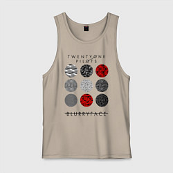Майка мужская хлопок TOP: Blurryface, цвет: миндальный