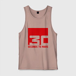 Майка мужская хлопок 30 seconds to mars, цвет: пыльно-розовый