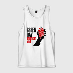 Майка мужская хлопок Green Day: American idiot, цвет: белый