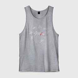 Майка мужская хлопок STRAY KIDS АВТОГРАФЫ, цвет: меланж