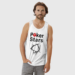 Майка мужская хлопок Poker Stars, цвет: белый — фото 2