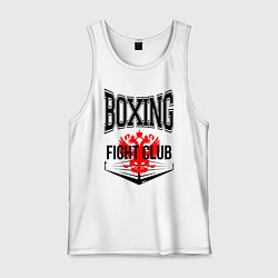 Майка мужская хлопок Boxing fight club Russia, цвет: белый