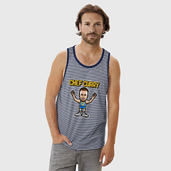 Майка мужская хлопок Chef Curry, цвет: синяя тельняшка — фото 2