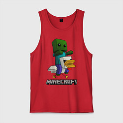 Майка мужская хлопок MINECRAFT, цвет: красный