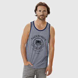 Майка мужская хлопок ВЕДЬМАК, цвет: синяя тельняшка — фото 2