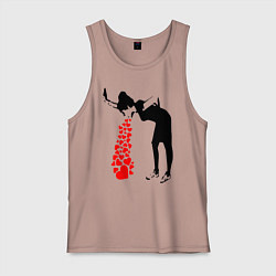 Майка мужская хлопок Banksy, цвет: пыльно-розовый