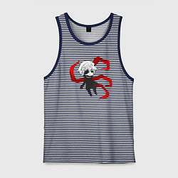 Майка мужская хлопок Токийский гуль, цвет: синяя тельняшка