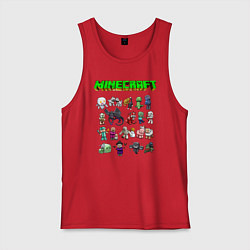 Майка мужская хлопок Minecraft, цвет: красный