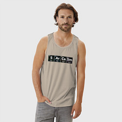Майка мужская хлопок Сарказм, цвет: миндальный — фото 2