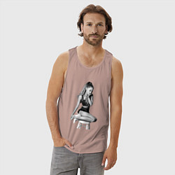 Майка мужская хлопок ARIANA GRANDE, цвет: пыльно-розовый — фото 2