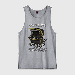 Майка мужская хлопок Why I Have Trust Issues, цвет: меланж