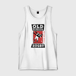 Майка мужская хлопок Old School Rugby, цвет: белый