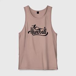 Майка мужская хлопок Handball lettering, цвет: пыльно-розовый