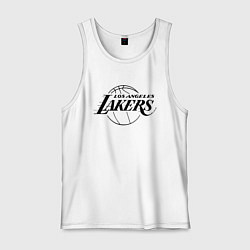 Майка мужская хлопок LA LAKERS, цвет: белый