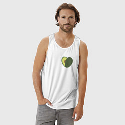 Майка мужская хлопок Avocado Heart, цвет: белый — фото 2
