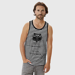 Майка мужская хлопок Toss a coin to your witcher, цвет: черная тельняшка — фото 2