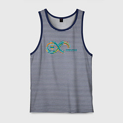 Майка мужская хлопок Arduino, цвет: синяя тельняшка