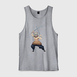 Майка мужская хлопок KIMETSU NO YAIBA, цвет: меланж