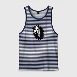 Майка мужская хлопок Егор Летов, цвет: синяя тельняшка