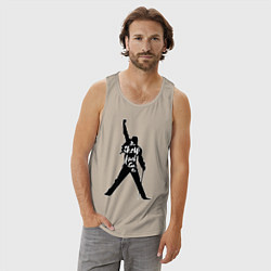 Майка мужская хлопок Queen - The Show Must Go On, цвет: миндальный — фото 2