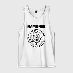 Майка мужская хлопок RAMONES, цвет: белый