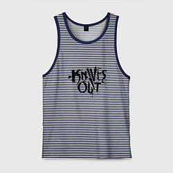 Майка мужская хлопок Ножи, цвет: синяя тельняшка