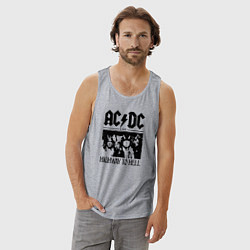 Майка мужская хлопок ACDC highway to hell, цвет: меланж — фото 2