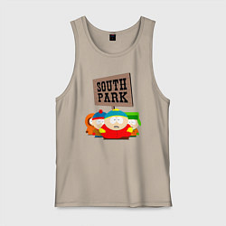 Майка мужская хлопок ЮЖНЫЙ ПАРК, цвет: миндальный