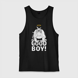 Майка мужская хлопок Good boy!, цвет: черный