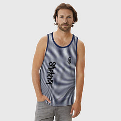 Майка мужская хлопок SLIPKNOT, цвет: синяя тельняшка — фото 2