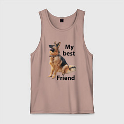 Майка мужская хлопок Овчарка, цвет: пыльно-розовый