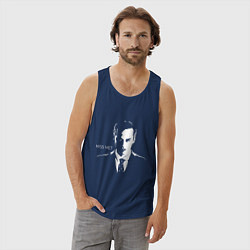 Майка мужская хлопок Moriarty: Miss me?, цвет: тёмно-синий — фото 2