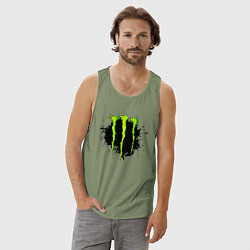 Майка мужская хлопок MONSTER ENERGY, цвет: авокадо — фото 2