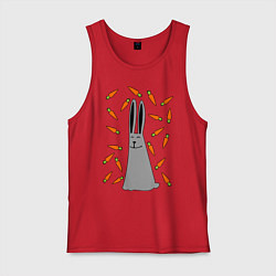 Майка мужская хлопок Кролик в морковке, цвет: красный