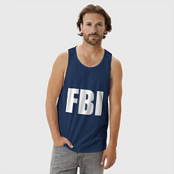Майка мужская хлопок FBI, цвет: тёмно-синий — фото 2