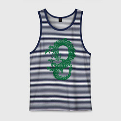 Майка мужская хлопок Древний китайский дракон, цвет: синяя тельняшка