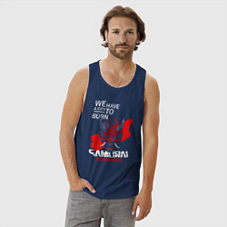 Майка мужская хлопок WELCOME TO NIGHT CITY, цвет: тёмно-синий — фото 2