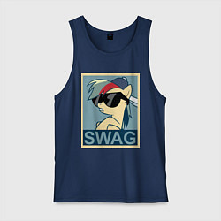 Майка мужская хлопок Rainbow Dash swag, цвет: тёмно-синий