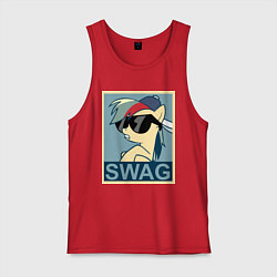 Майка мужская хлопок Rainbow Dash swag, цвет: красный