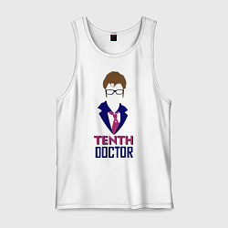 Майка мужская хлопок Tenth Doctor, цвет: белый