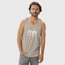 Майка мужская хлопок FIVB ВОЛЕЙБОЛ, цвет: миндальный — фото 2