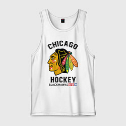 Майка мужская хлопок CHICAGO BLACKHAWKS NHL, цвет: белый