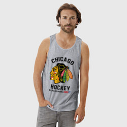 Майка мужская хлопок CHICAGO BLACKHAWKS NHL, цвет: меланж — фото 2