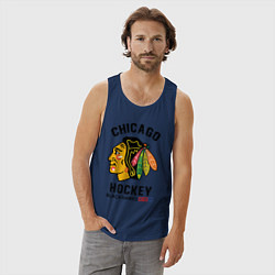 Майка мужская хлопок CHICAGO BLACKHAWKS NHL, цвет: тёмно-синий — фото 2