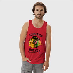 Майка мужская хлопок CHICAGO BLACKHAWKS NHL, цвет: красный — фото 2