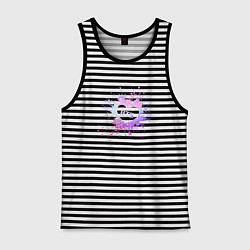 Майка мужская хлопок BTS, цвет: черная тельняшка