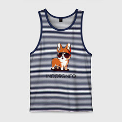 Майка мужская хлопок ИНКОРГНИТО, цвет: синяя тельняшка